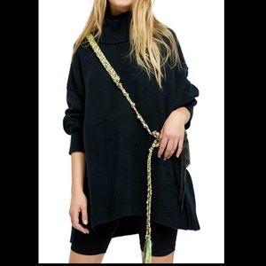 Free People Afterglow Mock Neck Top in Black